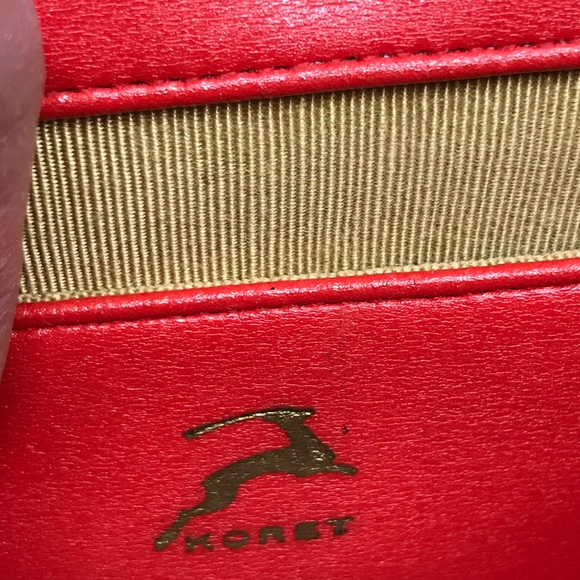 Vintage Koret black leather handbag red lining AMAZING - Picture 14 of 14